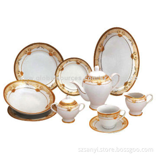 47-piece Porcelain Dinnerware Set, Serves 8 Persons, Customized Shapes/Sizes/Designs are Accepted